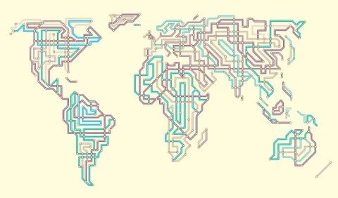Subway world Illustrazione stock