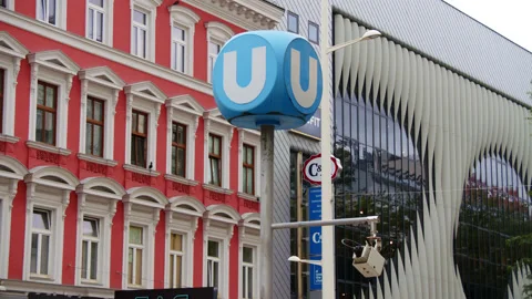 Subwaysign Mariahilferstrasse Vienna Stock Footage 165438696