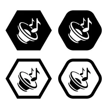 The subwoofer on flat icon vector illustration symbol Isolated template. Stock Illustration