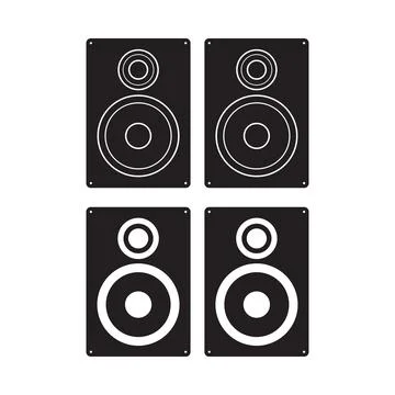 Subwoofer icon Loudspeaker Box Flat Sign. isolated on White Background. Stock Illustration