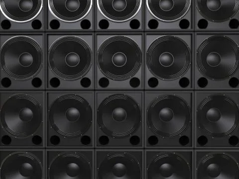 Subwoofer speakers background Illustrazione stock