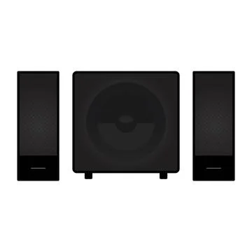 Subwoofer with two speakers vector illustration clip art Stock Illustration