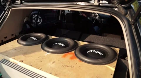 Subwoofers in car Stock Footage 55009625