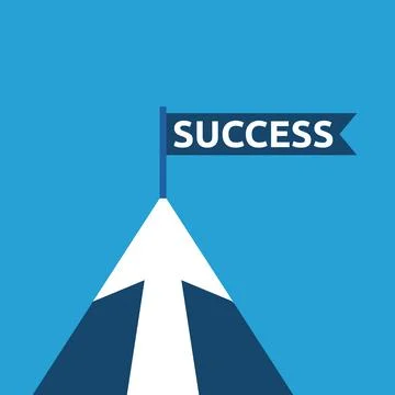 Succcess mountain with arrow Stock Illustration