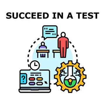 Succeeding in a test concept vector illustration Ilustración de archivo