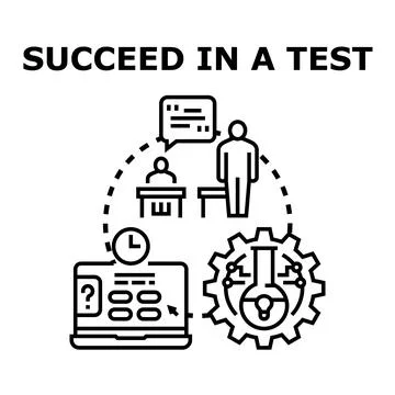 Succeeding in a test concept vector illustration Stock Illustration
