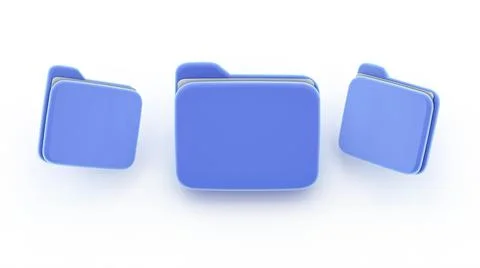 Succes and error Notification empty folder symbol. 3D rendering Stock Illustration