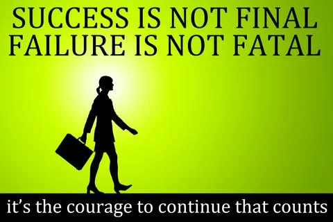 Succes failure courage Stock Illustration