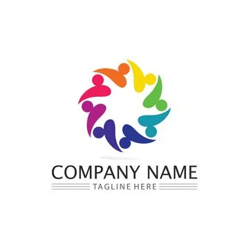Succes logo team work brand and business logo, vector community, unity colo.. Stock Illustration