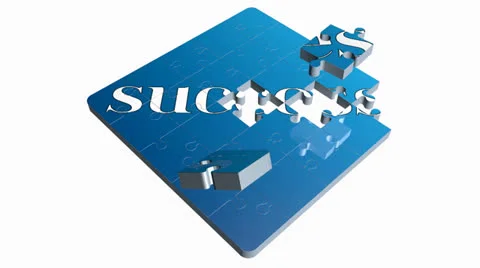 Succes puzzle Stock Footage 25542394