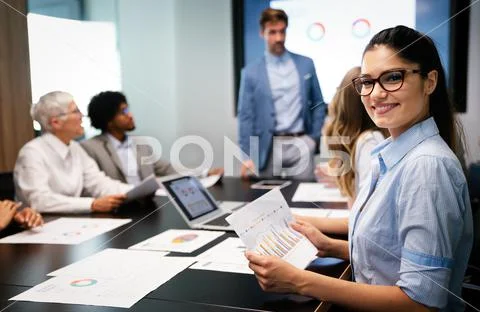 Succesful businesswoman CEO of company. Business success office meeting concept Stock-Fotos