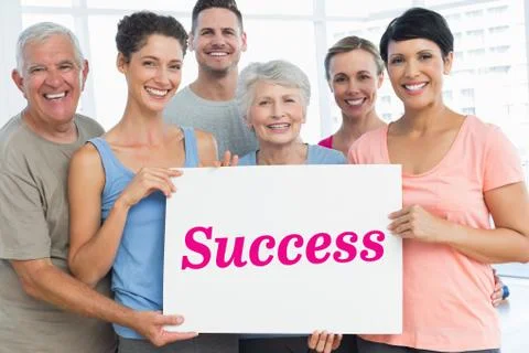 Success against white angular design Foto stock