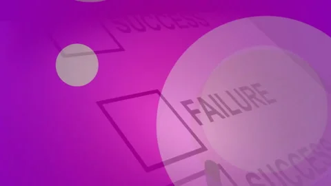 Success and failure checkboxes animation over purple background with green Vídeos de archivo 304480718