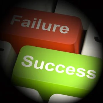Success And Failure Computer Keys 3d Rendering Stock Illustration