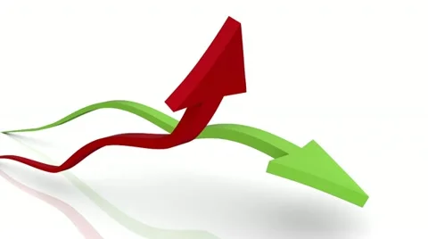 Success and Failure - flying arrows Stock Footage