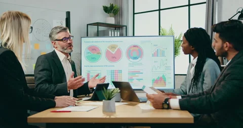 Success and luck concept where attractive satisfied professional mixed race Stock Footage 160950975