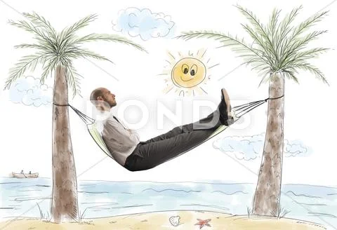 Success and relax of a businessman Stock Photos