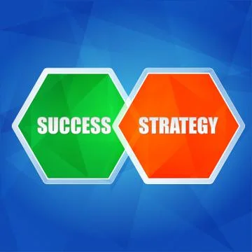 Success and strategy in hexagons, flat design Stock Illustration