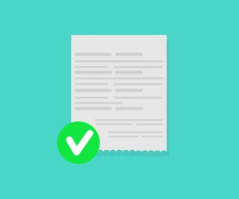Success approved payment check, mark notification logo design. Illustrazione stock