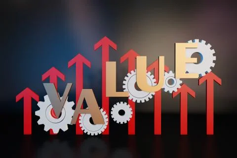 Success arrow and gear chart, career success and promotion Stock Illustration