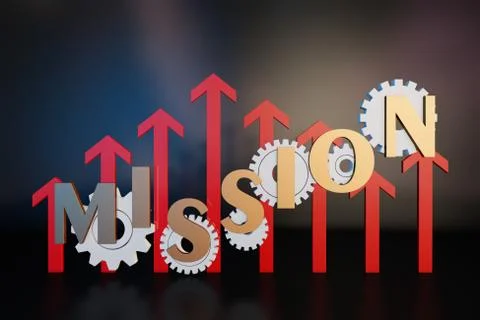 Success arrow and gear chart, career success and promotion Stock Illustration