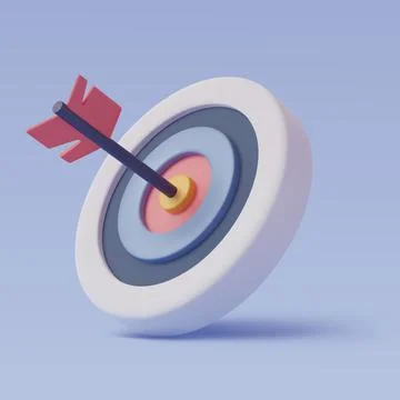 The success of the arrow bow to the target, Target 3d icon. Stock Illustration