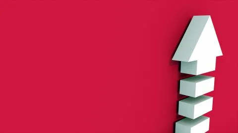 Success arrow with stairs, computer generated. 3d rendering of concept of Illustrazione stock