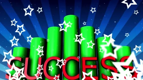 Success Background with Red Text and Blue Backdrop Video stock 303561735