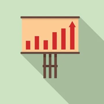Success banner graph icon, flat style Stock Illustration