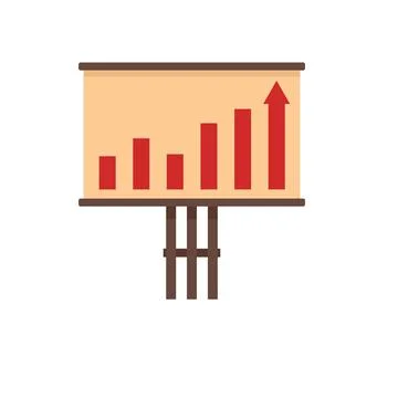 Success banner graph icon flat isolated vector Illustrazione stock