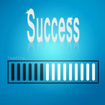 Success blue loading bar Stock Illustration