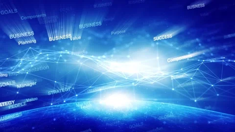 Success business strategy word cloud on digital technology background Stock Footage 345058630