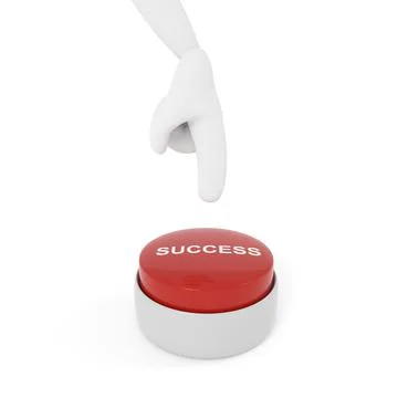 Success button. 3D rendering. Stock Illustration