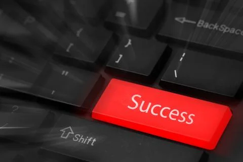 Success button keyboard Stock Illustration