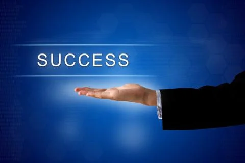 Success button on virtual screen Foto stock