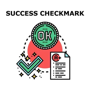 Success checkmark concept illustrating solution and approval Stock Illustration