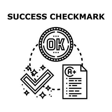 Success checkmark concept illustrating solution and approval Illustration