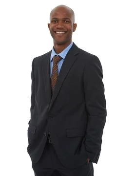 Success comes easy to him. A successful african american businessman isolated on Stock Photos