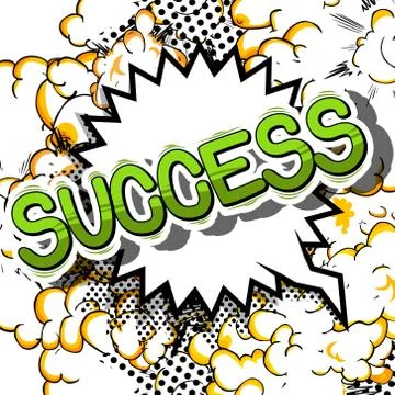 Success - Comic book word on abstract background. Stock Illustration