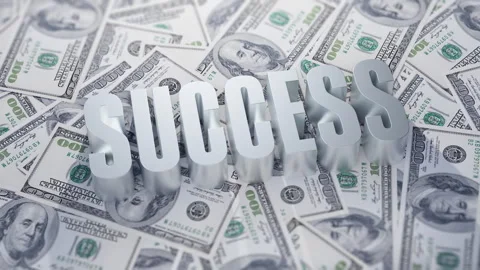 Success Concept with Cash Background Stock Footage 297624557