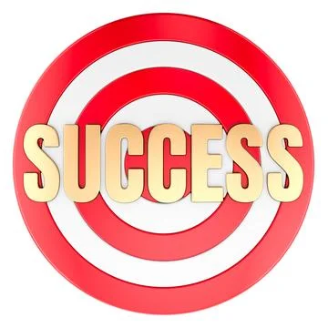 Success concept with circular target board. 3D rendering 库存插图