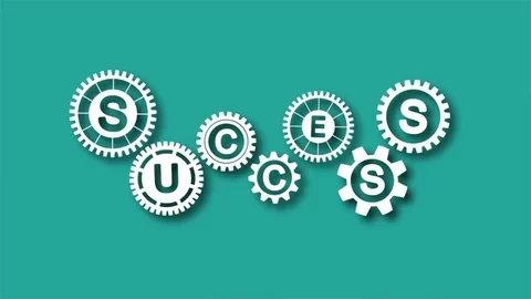 Success concept with gears Video stock 72581734
