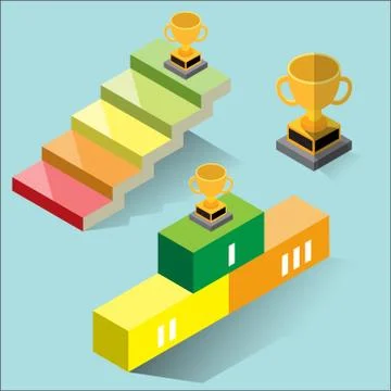 Success Concept - Isometric Vector Illustration Stock Illustration