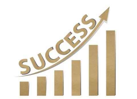Success concept with paper chart on white background Stock Illustration
