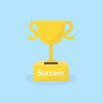 Success concept by the trophy on the podium Stock Illustration