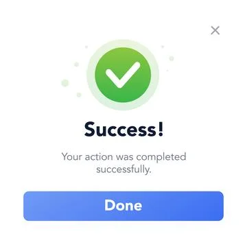 Success confirmation popup. vector illustration Stock Illustration