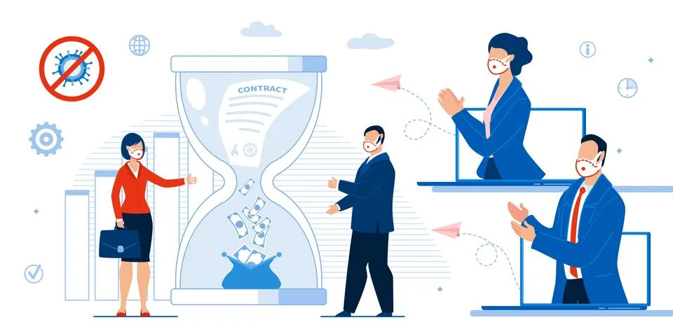 Success Contract Profitable E-Business Management Stock Illustration