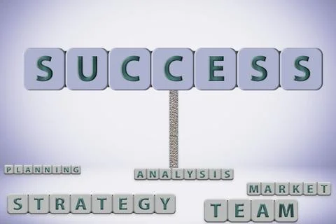 Success cubes in a team working concept Stock Illustration