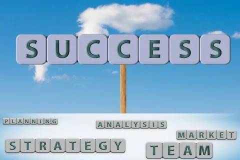 Success cubes in a team working concept Foto stock