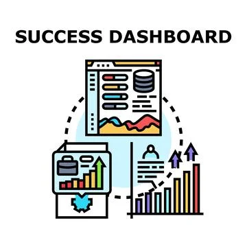 Success dashboard managing business data analytics and growth Stockillustratie